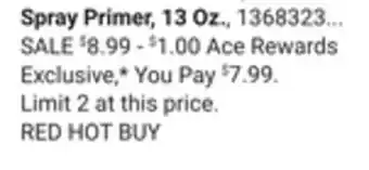 Ace Hardware Spray Primer, 13 Oz offer