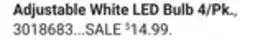 Ace Hardware Adjustable White LED Bulb 4/Pk offer