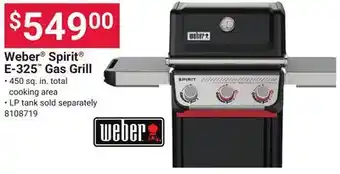 Ace Hardware Weber Spirit E-325 Gas Grill offer