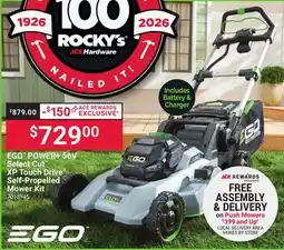 Ace Hardware EGO POWER+ 56V Sheet Feed XP Touch Drive Self-Propelled Mower Kit offer