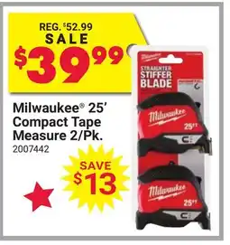 Ace Hardware Milwaukee 25' Compact Tape Measure 2/Pk offer