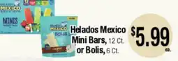 Big Saver Foods Helados Mexico Mini Bars, 12 Ct, or Bolis, 6 Ct offer