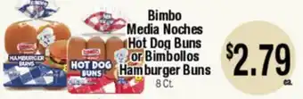 Big Saver Foods Bimbo Media Noches Hot Dog Buns or Bimbollos Hamburger Buns offer