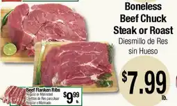 Big Saver Foods Boneless Beef Chuck Steak or Roast offer