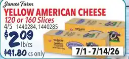 Restaurant Depot James Farm YELLOW AMERICAN CHEESE offer