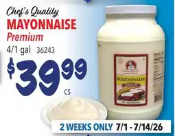 Restaurant Depot Chef's Quality MAYONNAISE Premium offer