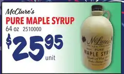 Restaurant Depot McClure's PURE MAPLE SYRUP offer