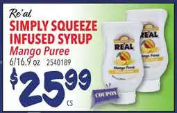 Restaurant Depot Re'al SIMPLY SQUEEZE INFUSED SYRUP Mango Puree offer