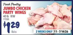 Restaurant Depot JUMBO CHICKEN PARTY WINGS offer