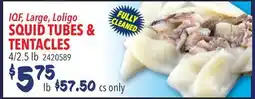 Restaurant Depot IQF, Large, Loligo SQUID TUBES & TENTACLES offer