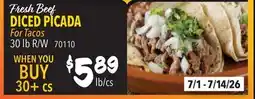 Restaurant Depot Fresh Beef Diced Picada For Tacos offer