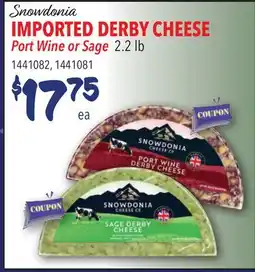Restaurant Depot Snowdonia IMPORTED DERBY CHEESE offer
