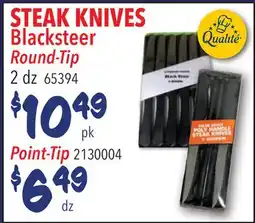 Restaurant Depot STEAK KNIVES Blacksteer Round-Tip 2 dz 65394 offer