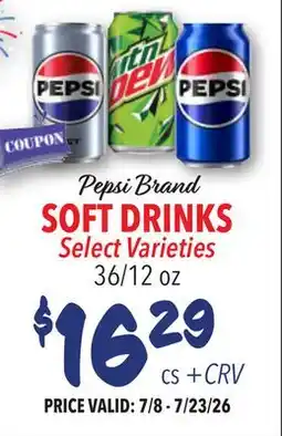 Restaurant Depot Pepsi Brand SOFT DRINKS offer