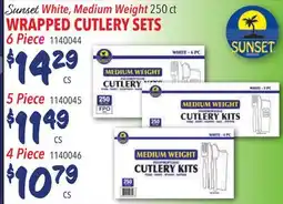 Restaurant Depot Sunset White, Medium Weight 250 ct WRAPPED CUTLERY SETS offer