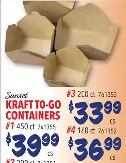 Restaurant Depot Sunset KRAFT TO-GO CONTAINERS offer