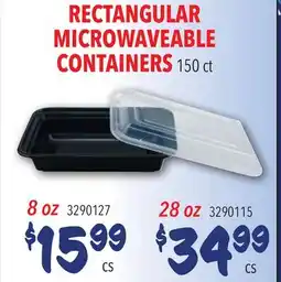 Restaurant Depot RECTANGULAR MICROWAVEABLE CONTAINERS offer