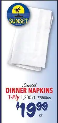 Restaurant Depot Sunset DINNER NAPKINS offer