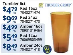 Restaurant Depot Tumbler 6ct offer