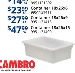 Restaurant Depot Container 18x26x6 offer