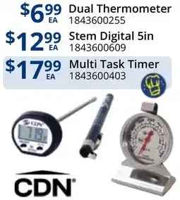 Restaurant Depot CDN Dual Thermometer 1843600255 Stem Digital 5in 1843600609 Multi Task Timer 1843600403 offer