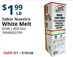 Restaurant Depot Sabor Nuestro White Melt offer