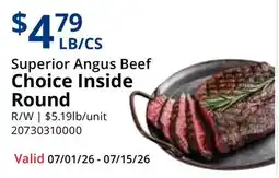Restaurant Depot Superior Angus Beef Choice Inside Round offer