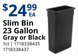 Restaurant Depot Slim Bin 23 Gallon Gray or Black offer