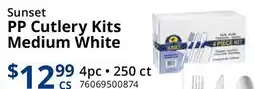 Restaurant Depot Sunset PP Cutlery Kits Medium White offer