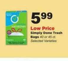 Stater Bros Simply Done Trash Bags offer
