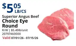 Restaurant Depot Superior Angus Beef Choice Eye Round offer