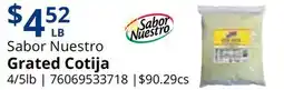 Restaurant Depot Sabor Nuestro Grated Cotija offer
