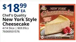 Restaurant Depot Chef's Quality New York Style Cheesecake offer