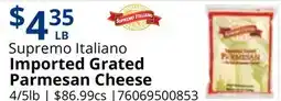 Restaurant Depot Supremo Italiano Imported Grated Parmesan Cheese offer