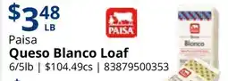 Restaurant Depot Paisa Queso Blanco Loaf offer