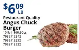 Restaurant Depot Restaurant Quality Angus Chuck Burger offer