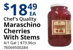 Restaurant Depot Chef's Quality Maraschino Cherries With Stems offer