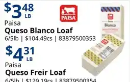Restaurant Depot Paisa Queso Blanco Loaf, Paisa Queso Freir Loaf offer