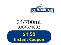 Restaurant Depot ICE MOUNTAIN 24/700mL offer
