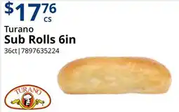 Restaurant Depot Turano Sub Rolls 6in offer