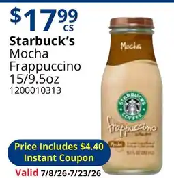 Restaurant Depot Starbuck's Mocha Frappuccino offer