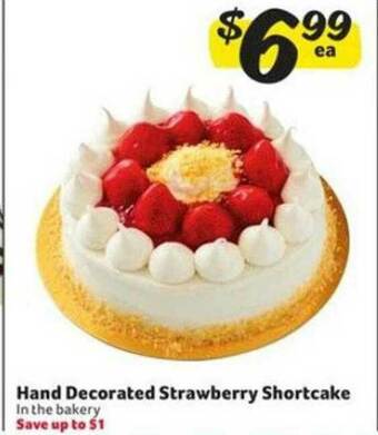 Winn Dixie Hand Decorated Strawberry Shortcake offer