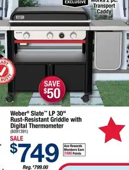 Ace Hardware Weber Slate LP 30 Rust-Resistant Griddle with Digital Thermometer offer