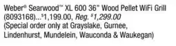 Ace Hardware Weber Searwood XL 600 36 Wood Pellet WiFi Grill offer