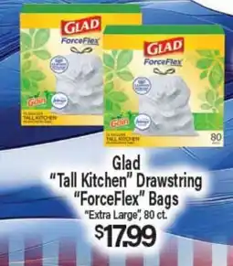 Angelo Caputo's Fresh Market Glad Tall Kitchen Drawstring ForceFlex Bags offer