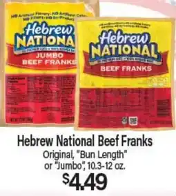 Angelo Caputo's Fresh Market Hebrew National Beef Franks offer