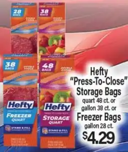 Angelo Caputo's Fresh Market Hefty Press-To-Close Storage Bags Freezer Bags offer