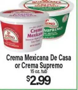 Angelo Caputo's Fresh Market Crema Mexicana De Casa or Crema Supremo offer