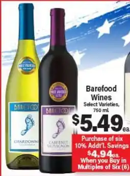 Angelo Caputo's Fresh Market Barefoot Wines offer