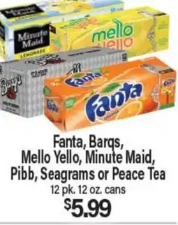 Angelo Caputo's Fresh Market Fanta, Barqs, Mello Yello, Minute Maid, Pibb, Seagrams or Peace Tea offer